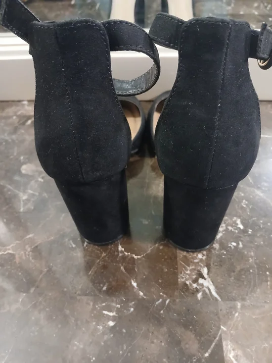 Classic Black Ankle-Strap Block Heels - Picture 10 of 10